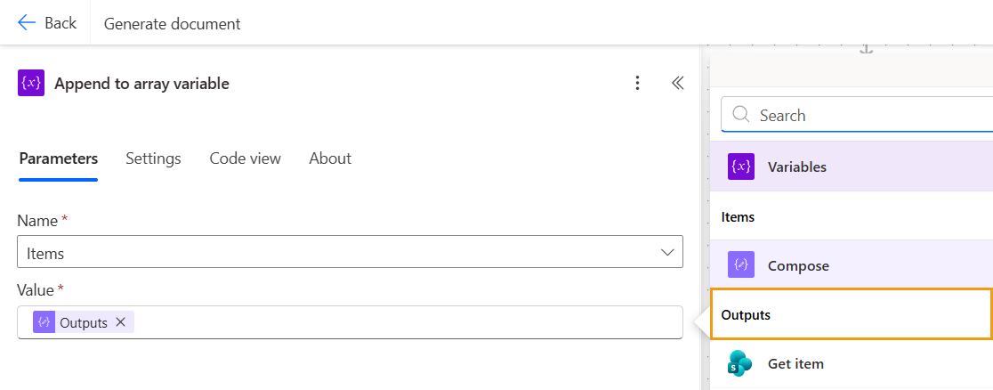 Append to array variable