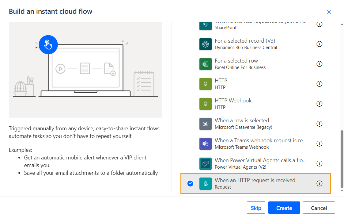Search for Request connector