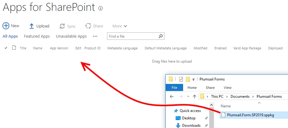 Upload App package