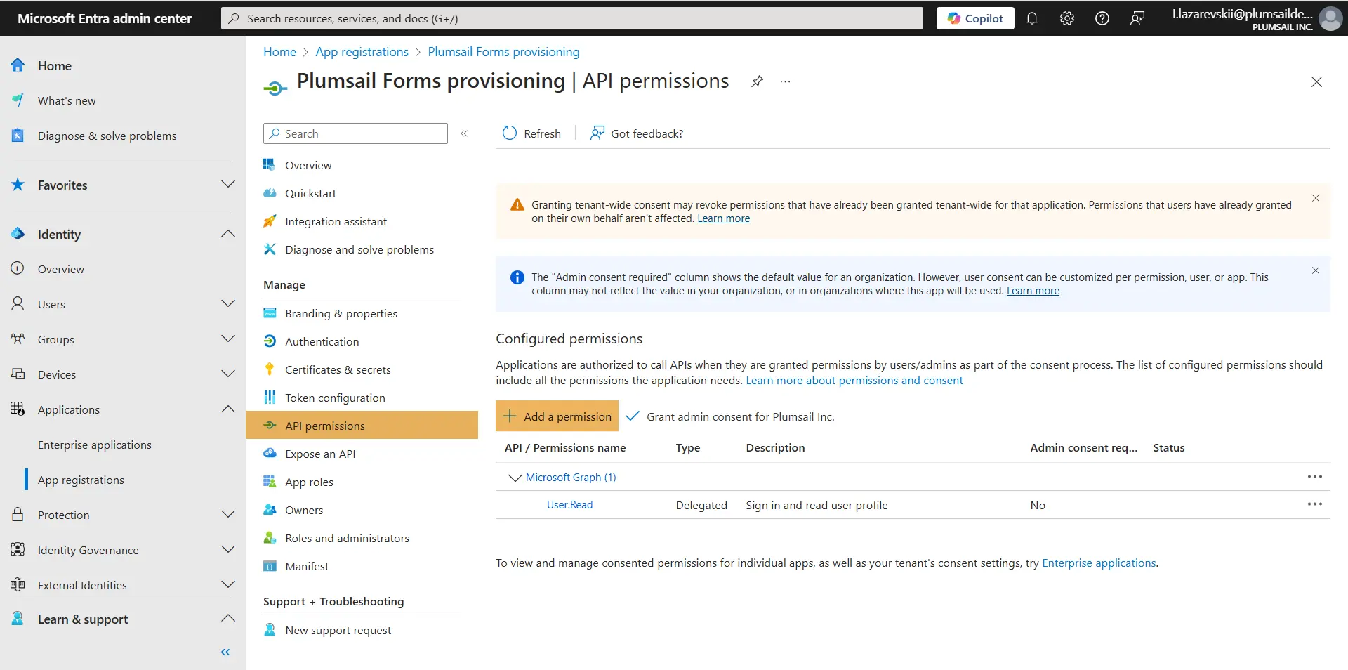 Add a new permission to the app