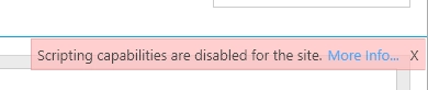Scripting capabilities disabled for this site