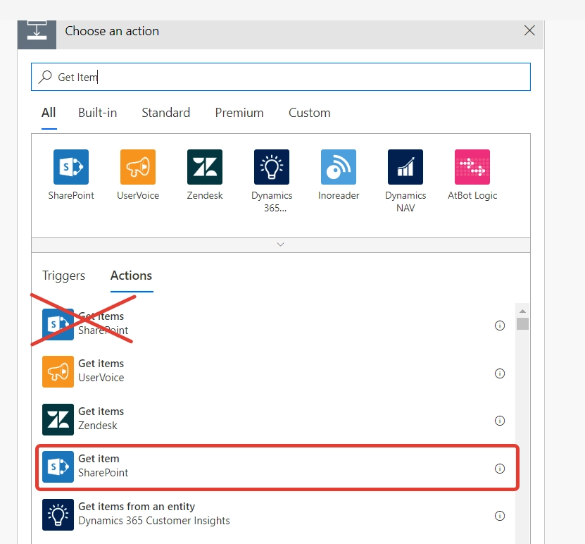 Search for SharePoint Get Item