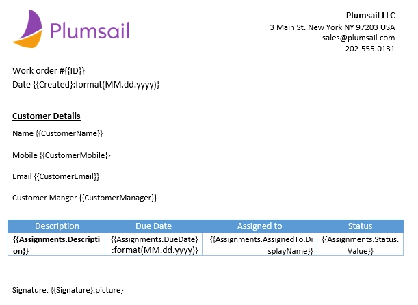 DOCX template