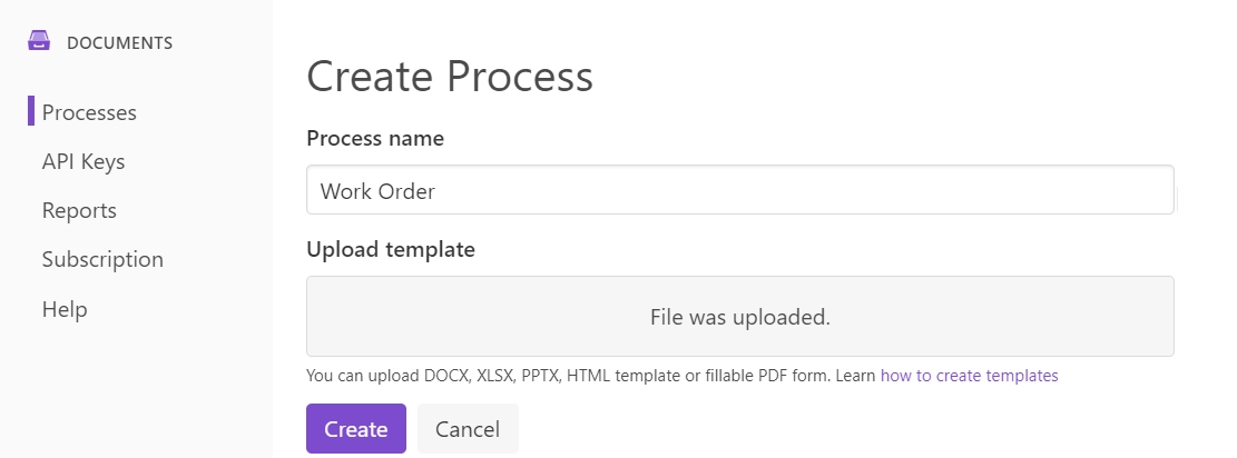 Create process