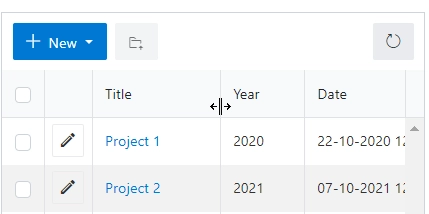 Resize column width