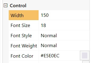 Field control's width