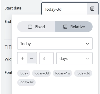Start/End date relative