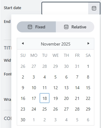 Start/End date fixed