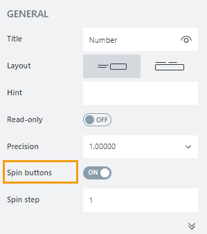 Spin buttons property
