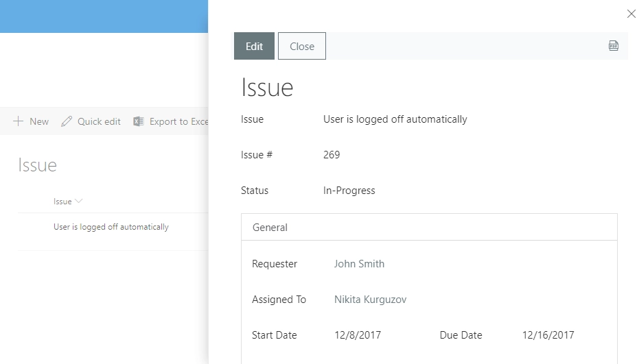 Default Display form