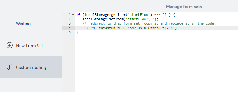 Custom routing code