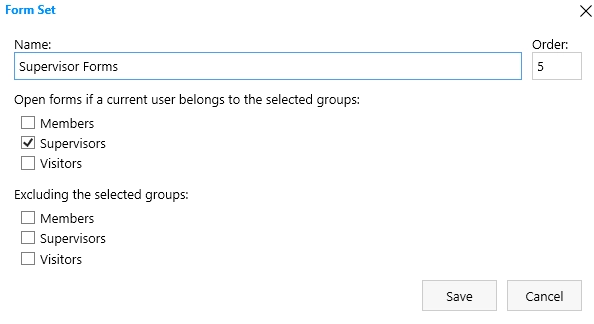 Create a Form Set for Supervisors