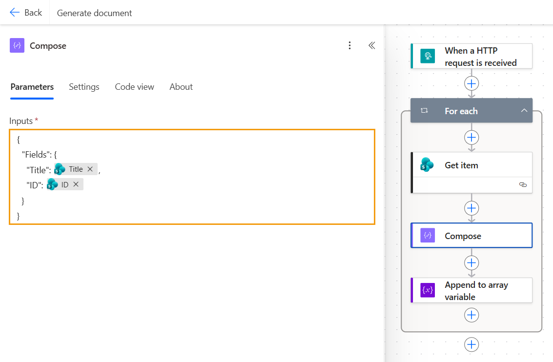 Compose and append to array