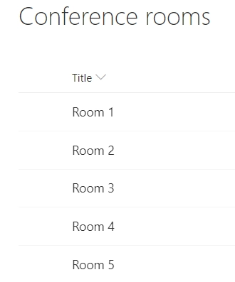Conference rooms list