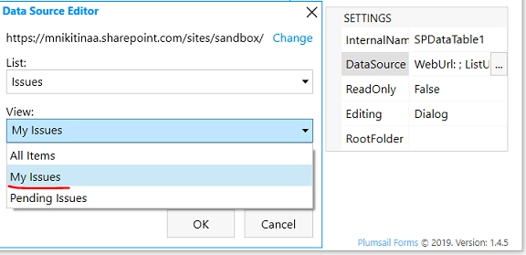 data source editor