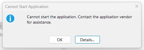 Cannot start application