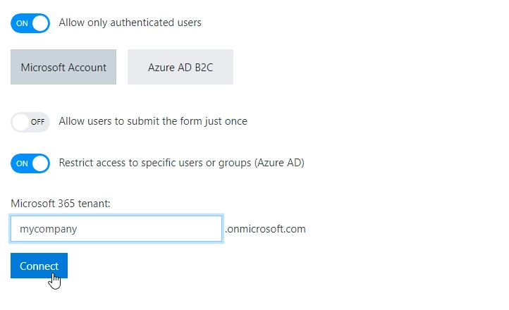 Restrict access to a domain