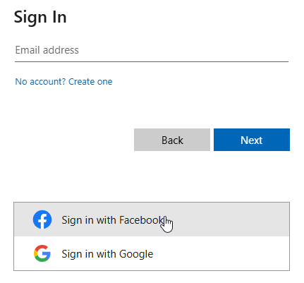Facebook sign in