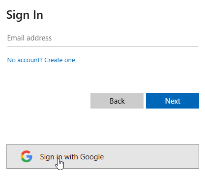Google sign in