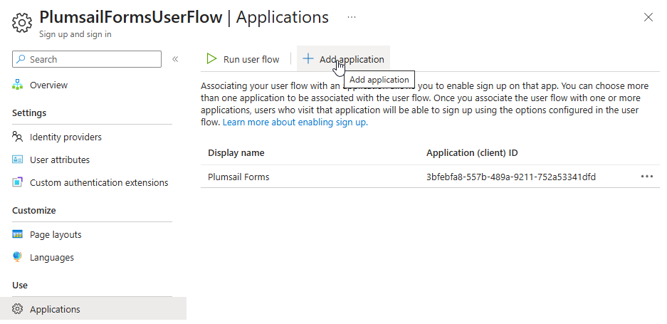 Link your application to the flow