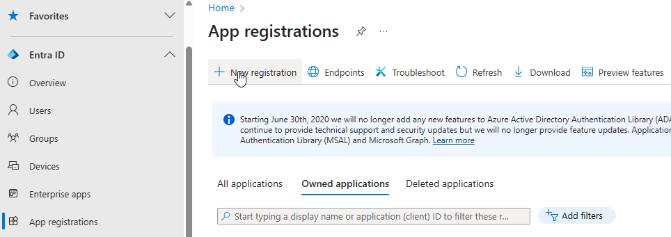 Register a web application
