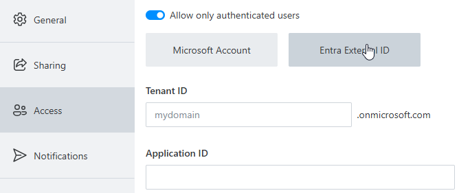 Allow only authenticated users (Entra External ID)