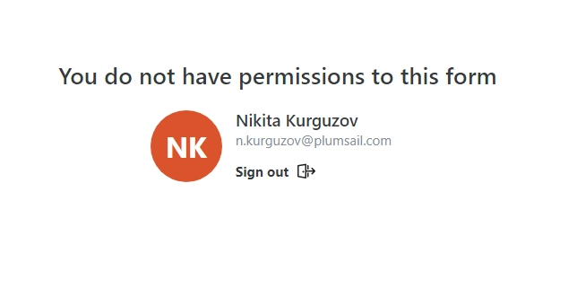 No access to the form