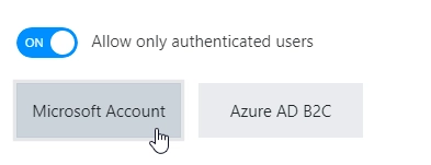 Allow only authenticated users (Microsoft Account)