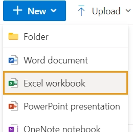 Create a new Excel workbook