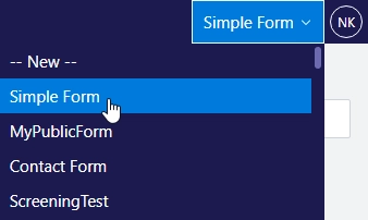 Saved Public Forms in the web designer