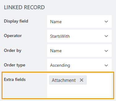 Extra fields property