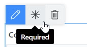 Control's required status button on the form