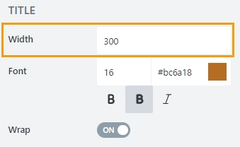 Control's Title width