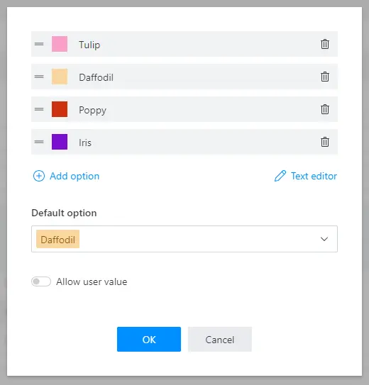 Column Options