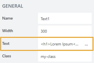 Open Text property