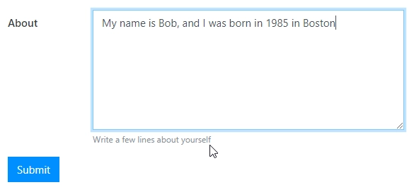Field's description on the form