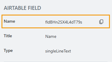Field's name