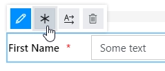 Field's required status button on the form