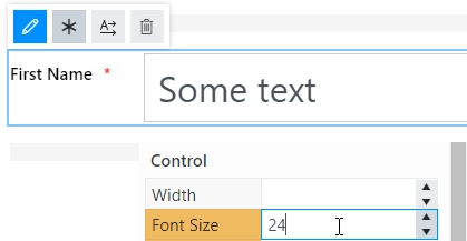 Field control's font size