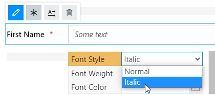 Field control's font styling