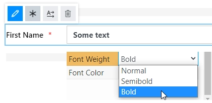 Field control's font weight