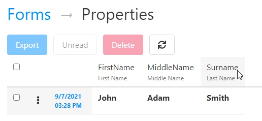 Field's name