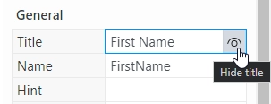 Hide Field's title