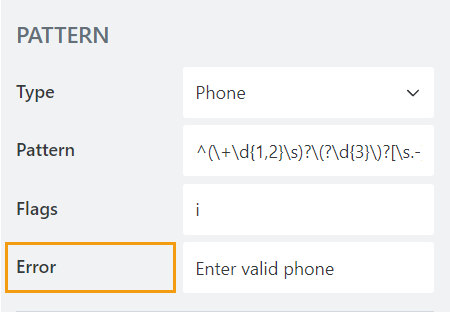 Pattern Error property