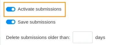 Activate submissions setting