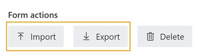 Import and Export buttons