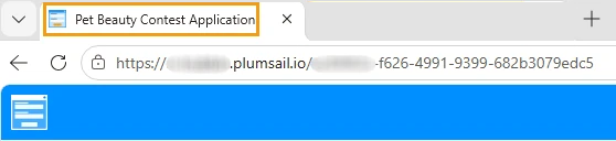 Form name used as the tab title of a shared form page