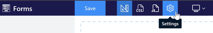 Settings icon in toolbar