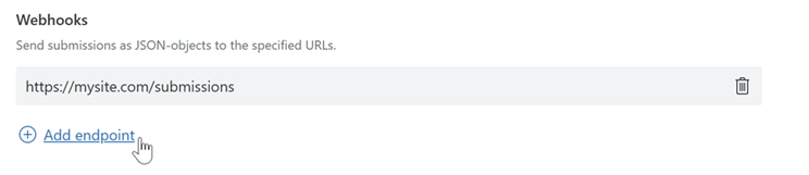 Webhooks settings