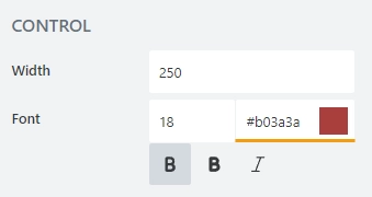 control's font color